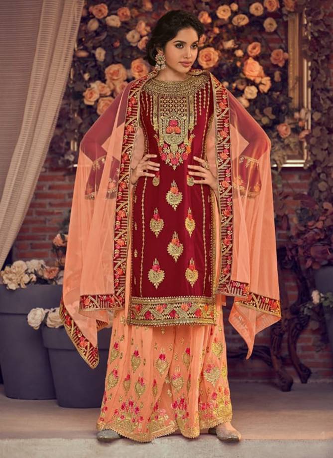 Gulnaaz Vol 15 Heavy Georgette With Exclusive Embroidery Fancy Daimoand Work Sharara Suit Collection 1071-1075